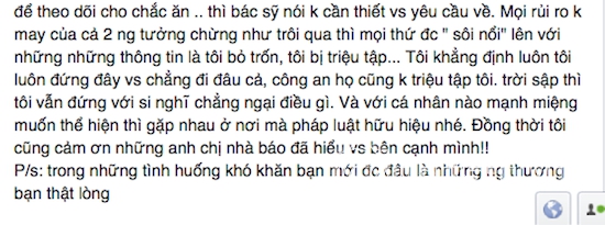 Thanh Hằng, Thanh Hằng gây tai nạn xe hơi, Thanh Hằng lên tiếng về việc gây tai nạn 